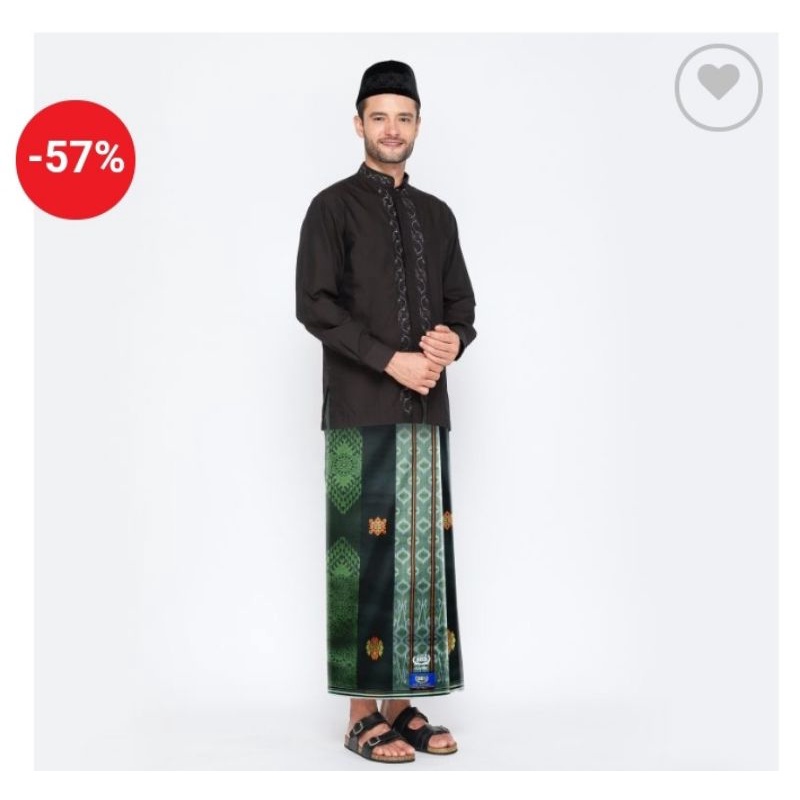 sarung BHS Classic gold motif jgb hijau tua