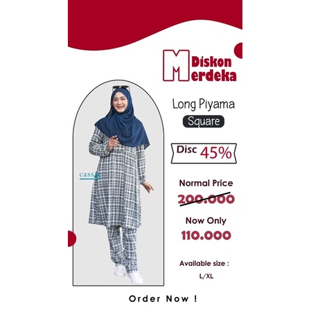 DISKON 45% LONG PIYAMA BEST SELLER ORI BY CASSIE LABELS