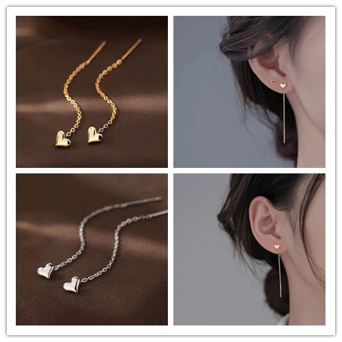 Anting Tusuk Gantung Desain Hatirumbai Rantai Gaya simple Untuk Wanita