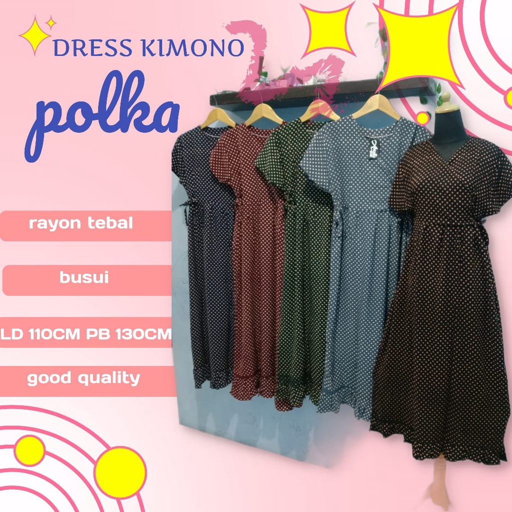 Daster Kimono Panjang LD 110 | Daster Rayon | Daster Kimono Busui | Daster Kimono Panjang Rayon Prem
