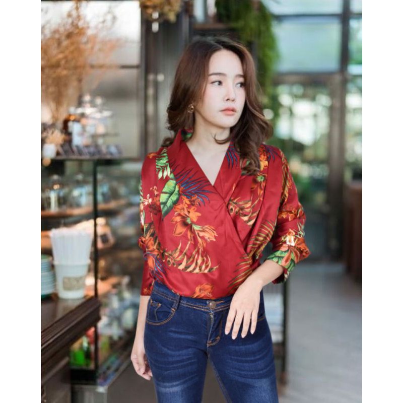 kemeja import 79127/pakaian wanita /baju merah