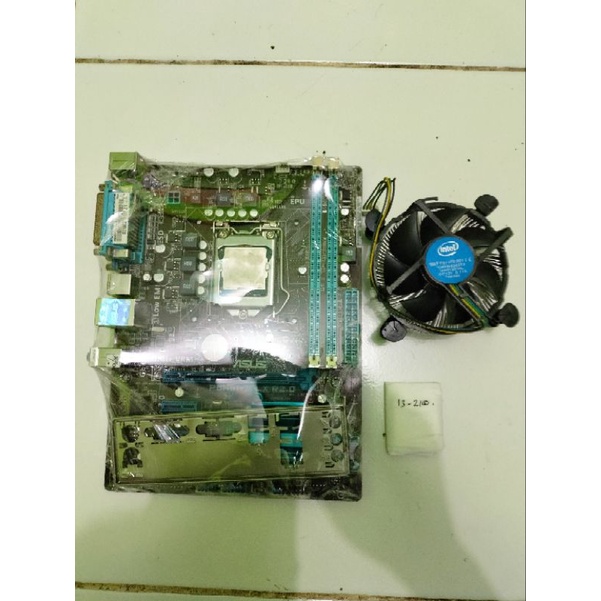 Motherboard H61  soket 1155+core i5 2400, core i3 2100 Bonus fan