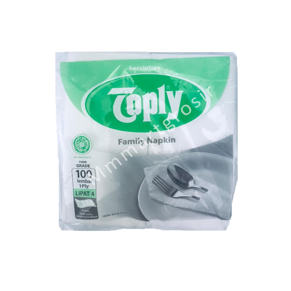 Toply / Tissue Napkin / Tissue Serbaguna / 100lembar 1ply 4Lipat