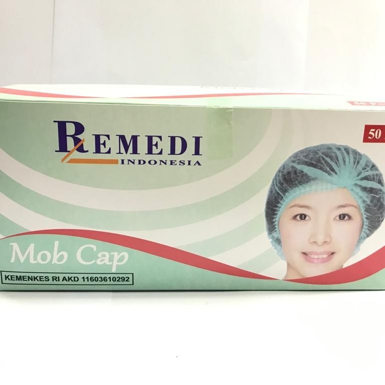 Remedi Nurse Cap / Mob Cap / Penutup Kepala Gojek / Grab / isi 50Pcs