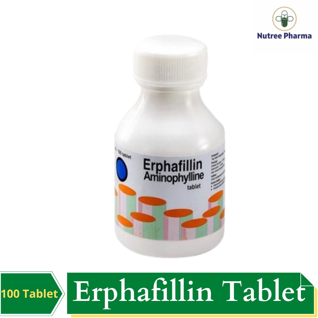 Erphafillin Aminophylline Botol isi 100 Tablet - Untuk mengatasi asma akut