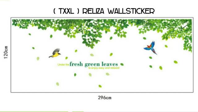 (TXXL) RELIZA WALL STICKER RENDA HIJAU GREEN LEAVES STIKER DINDING AY233