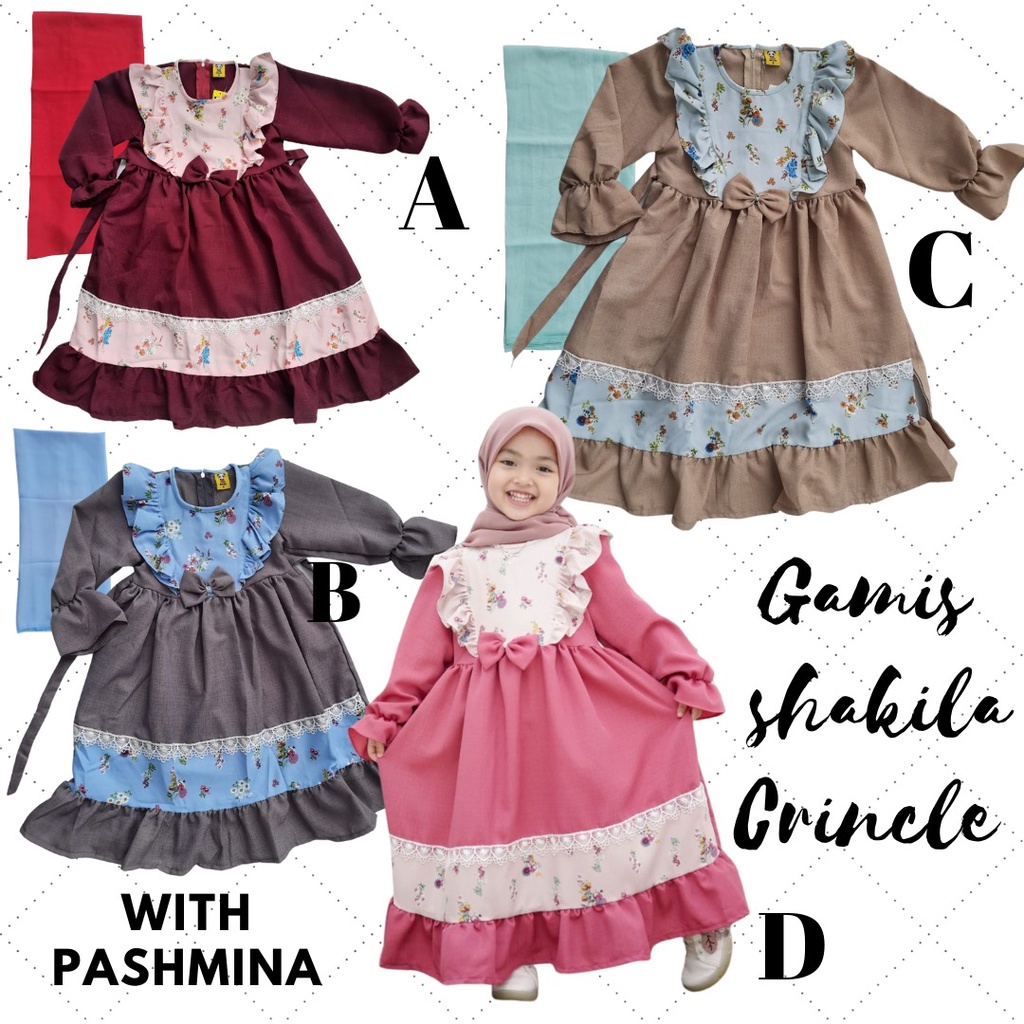 Gamis Anak Balqis baju muslim anak baju muslim anak cewek baju muslim anak8 9 10 tahun gaun muslim a