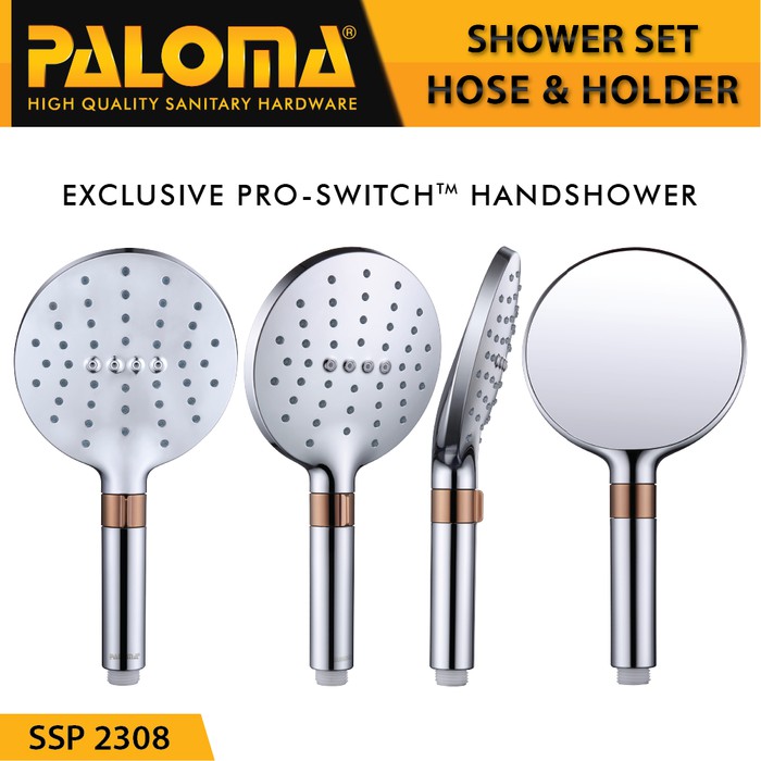 SHOWER SET SSP 2308 PALOMA HAND SHOWER SET PREMIUM  LENGKAP FLEXIBLE DAN HOLDER  SHOWER KAMAR MANDI