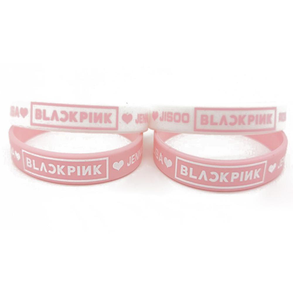 Timekey Gelang Silikon Motif Nama Anggota Grup Band KPOP BLACKPINK Warna Pinkputih X2Z2