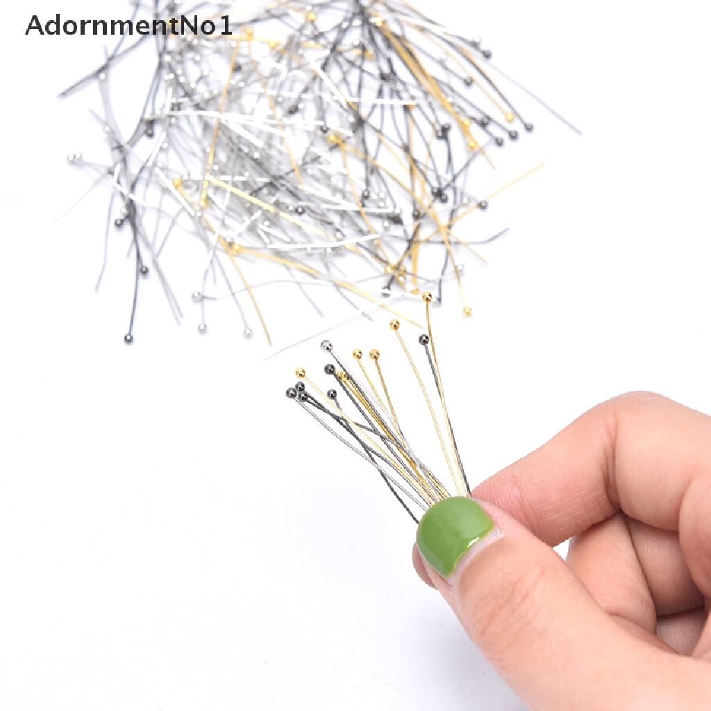 (AdornmentNo1) 200pcs / Lot Jarum Pentul Kepala Bola Untuk Membuat Perhiasan Anting DIY