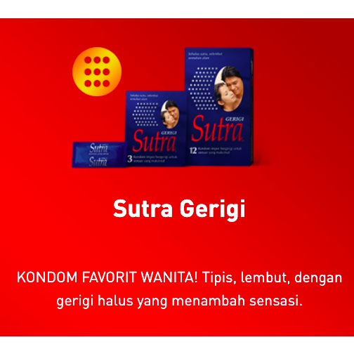 Kondom Sutra Gerigi 3 s / Kondom Sutra Gerigi 12 s / Kondom Sutra Biru / Sutra Gerigi / Kondom Berge