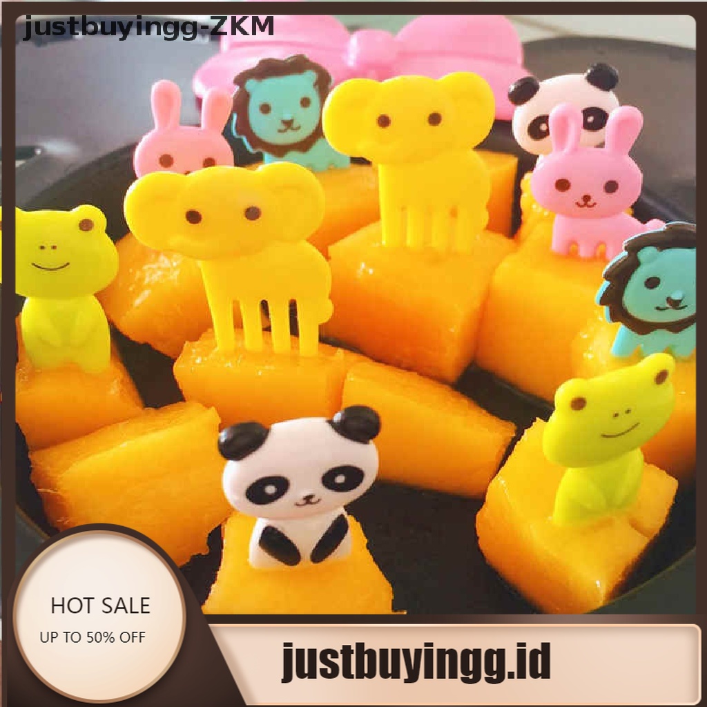 [justbuyingg] 10pcs/set kids Animal Cartoon Fruit Fork Sign Fruit Toothpick Bento Lunch Decor [zkm]