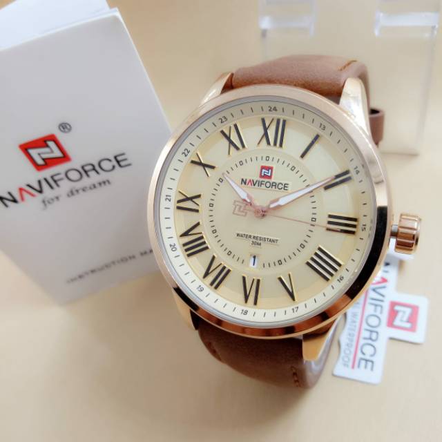Jam Tangan Pria Naviforce Original Kulit Tanggal Aktif Naviforce #jamtanganpria