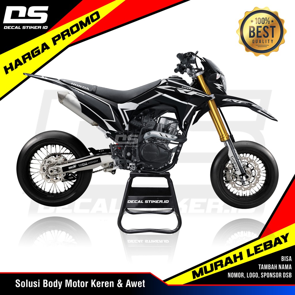 Decal Stiker CRF, Stiker CRF Abu Hitam Putih Premium Ritrama, Banyak pilihan motif