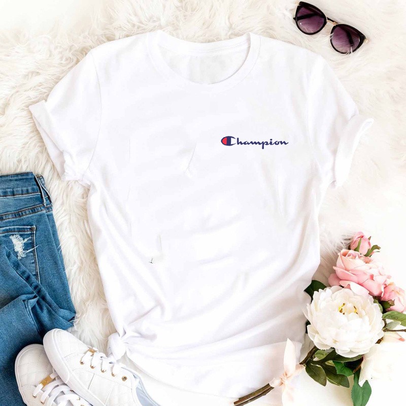 MYSTIQUE.ID-BAJU KAOS CHAMPION T-SHIRT LUCU DAN AESTHETIC