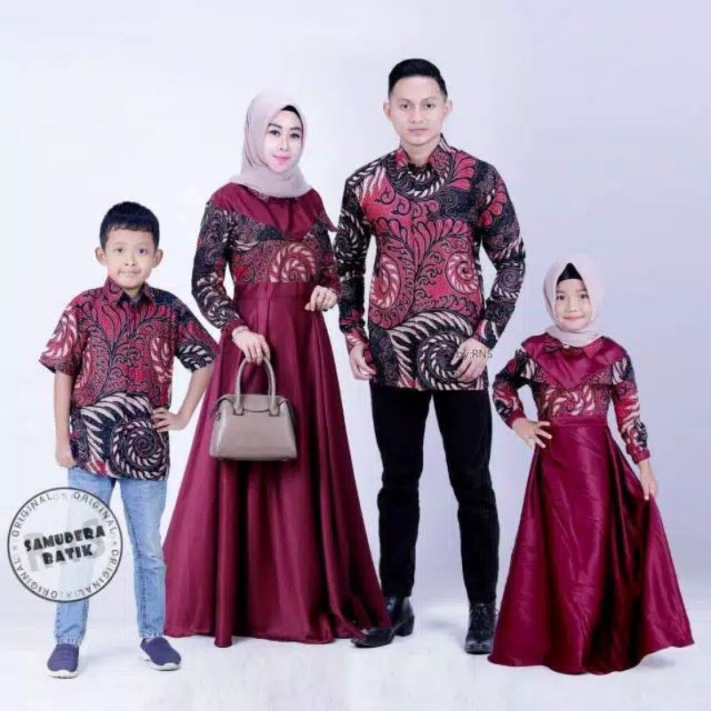 COUPLE KELUARGA BATIK FAMILY  BAJU LEBARAN RAMADHAN AYAH IBU HEM GAMIS ANAK SARIMBIT KONDANGAN