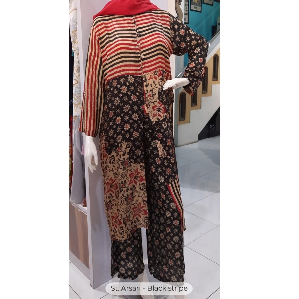 Setelan Arsari by Limru Sallaco / Set Tunik + Kulot bahan batik dobby / Oneset motif batik