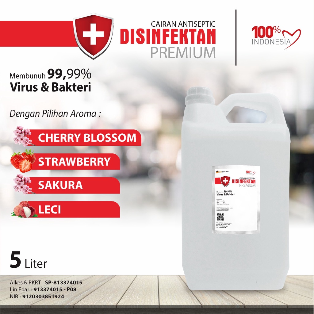 Disinfektan Premium Varian Aroma Segar 5 liter / Cairan Disinfektan 5 liter ( Jerigen )