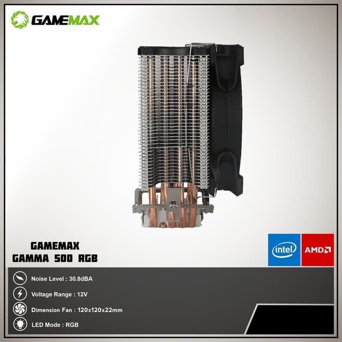 GAMEMAX GAMMA 500 Rainbow Fan CPU Cooler Fan Processor