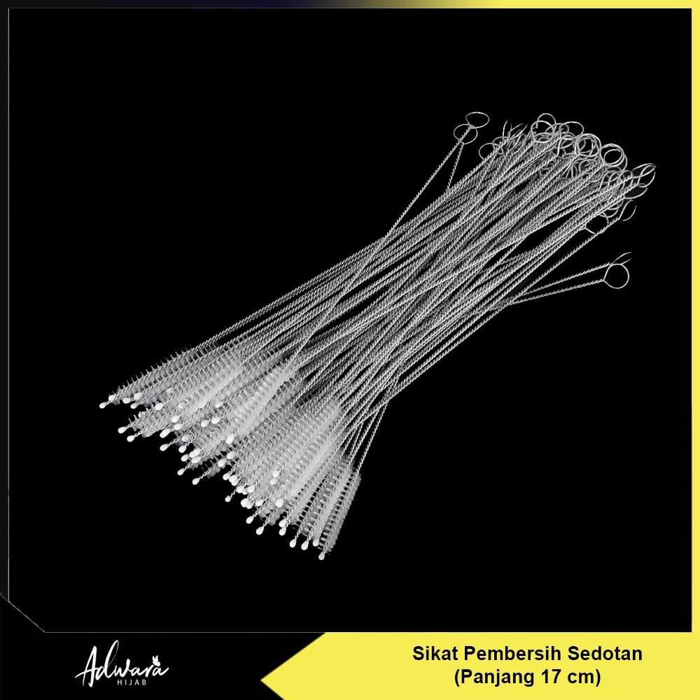 Sikat Pembersih Sedotan Pipet Karet Botol Minum Anak Stainless Panjang Satuan