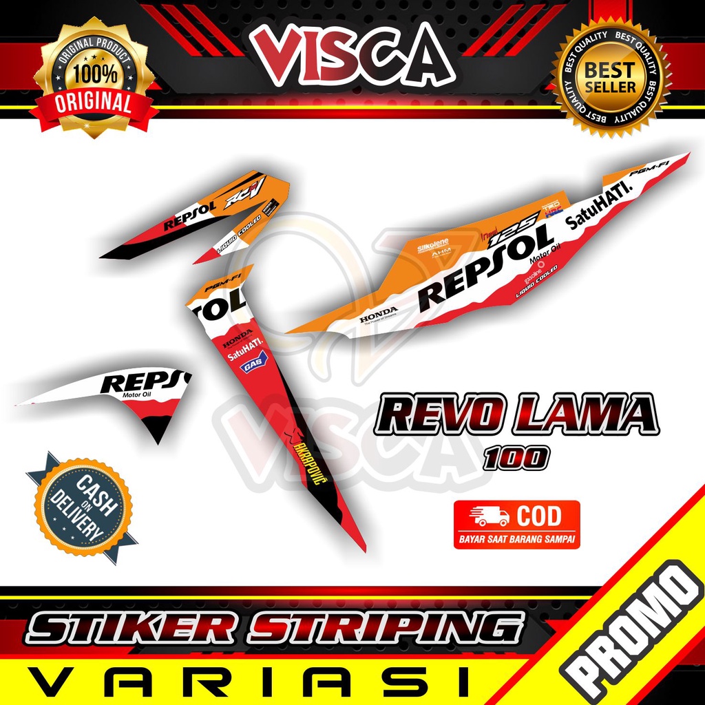 Striping Revo Lama - Sticker Striping Variasi Lis Revo Lama - Striping Hologram Revo Lama - Repsol