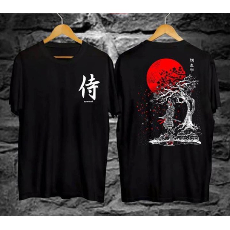 Kaos tshirt samurai ronin jepang distro size L