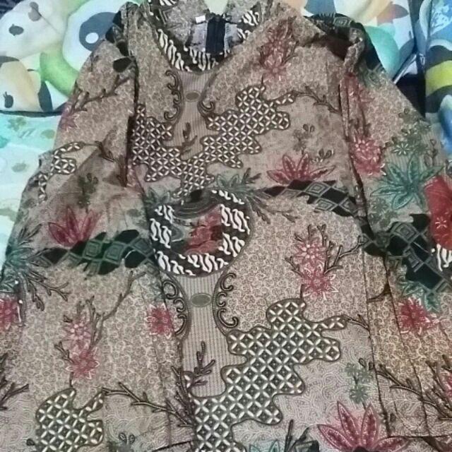 Batik Couple Keluarga - Couple Batik Indonesia Sarimbit Gamis Familly Set Hrb026 Batik Putra Hadi