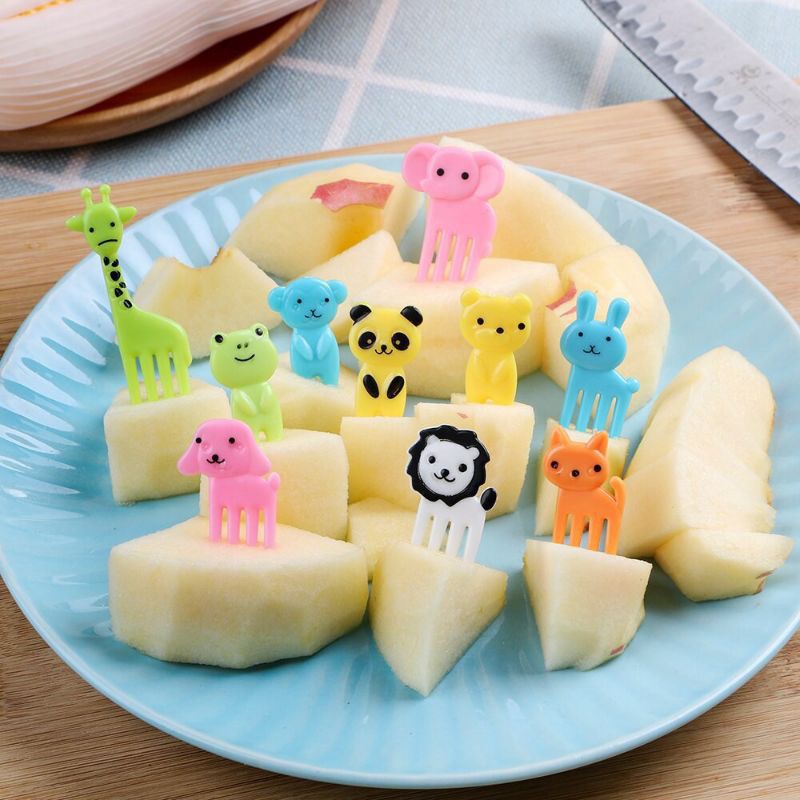 Set 10Pcs Garpu Buah Mini Tusukan Bento Karakter Lucu