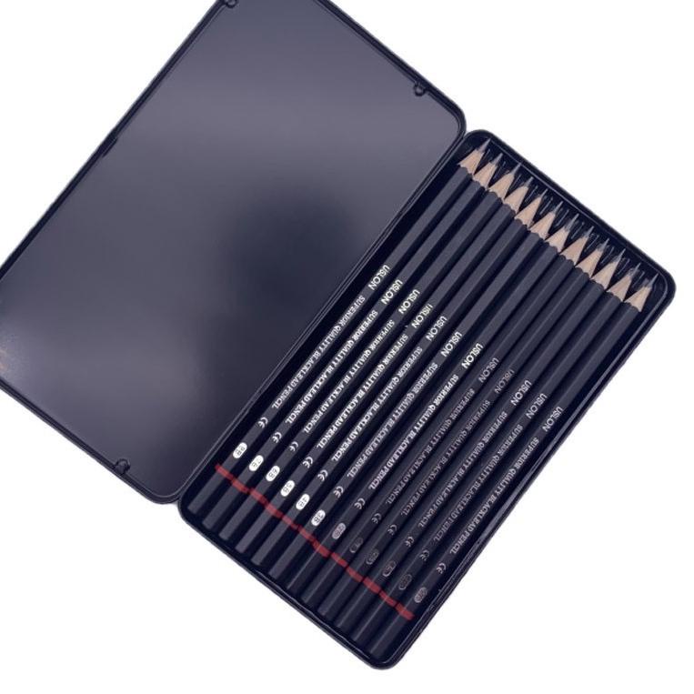 

Trend - isi 12 pcs Pensil gambar sketsa set lengkap 2H H F B HB 2B 3B 4B 5B 6B 7B 8B Charcoal Pencils Set