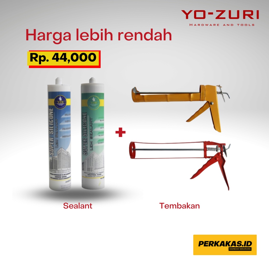 Sealant Kaca Tembok Aquarium Bening Hitam YOZURI 280ml