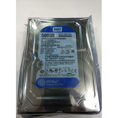 HARDISK PC WDC 500GB SATA BLUE -GARANSI 1 THN