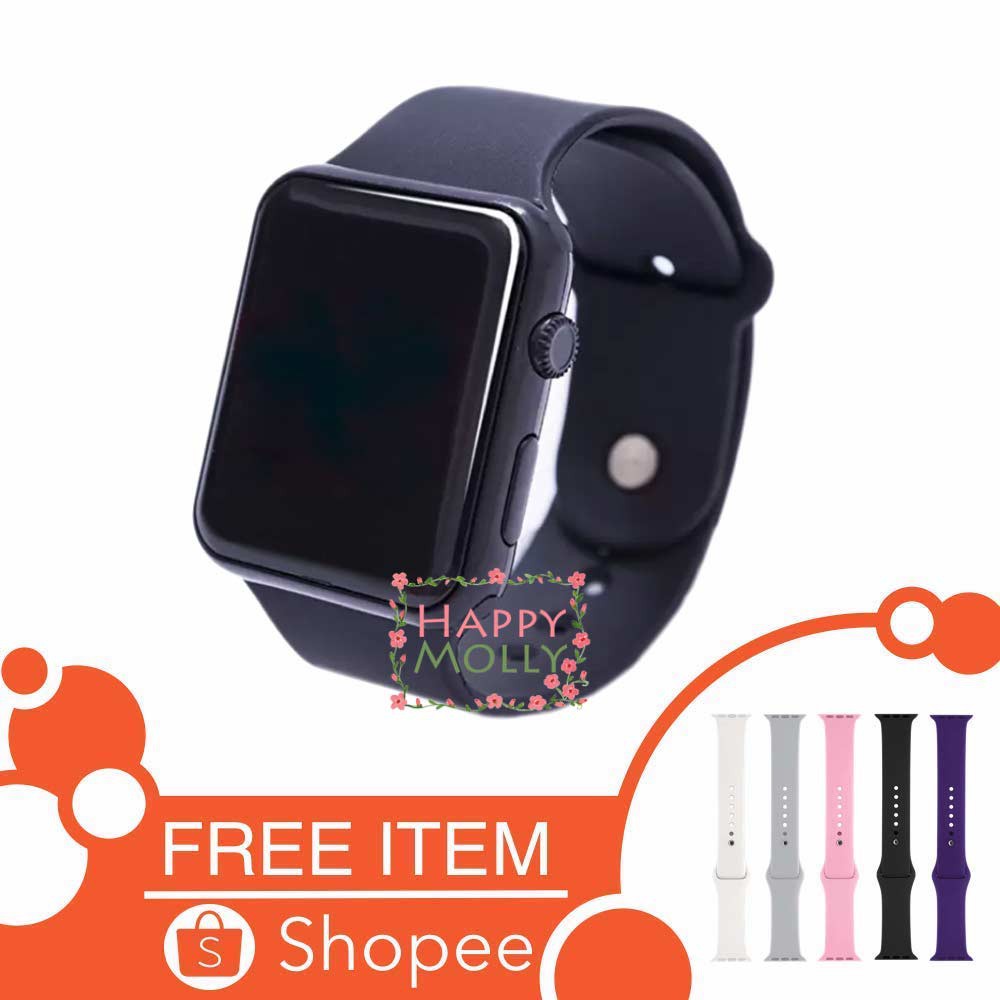 LED Watch - Jam Tangan Digital Pria &amp; Wanita - Strap Rubber ( Group ) FREE STRAP