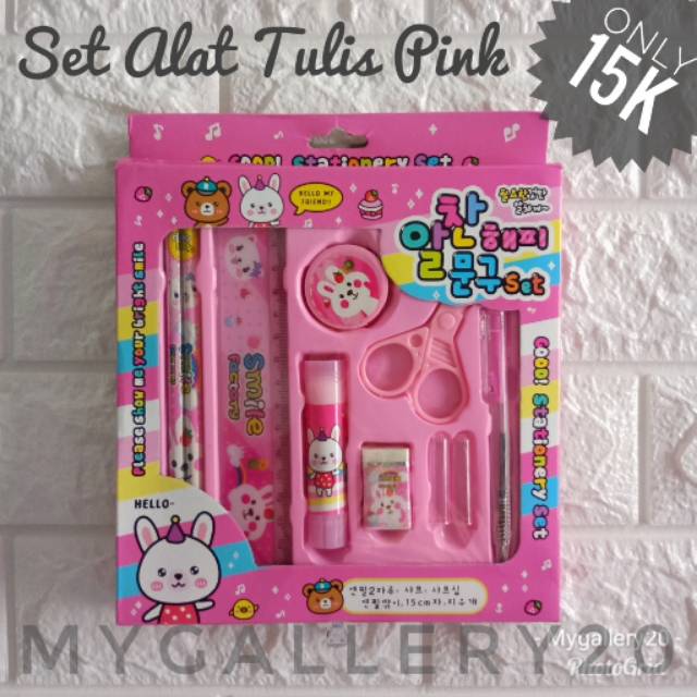 

Set alat tulis varian pink