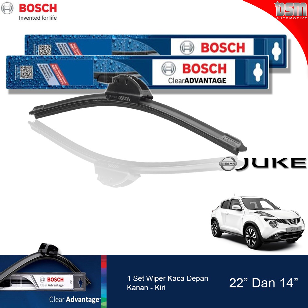 Bosch Clear Advantage Frameless / Wiper Frameless Nisan Juke 22&quot; dan 14&quot; / Wiper Juke