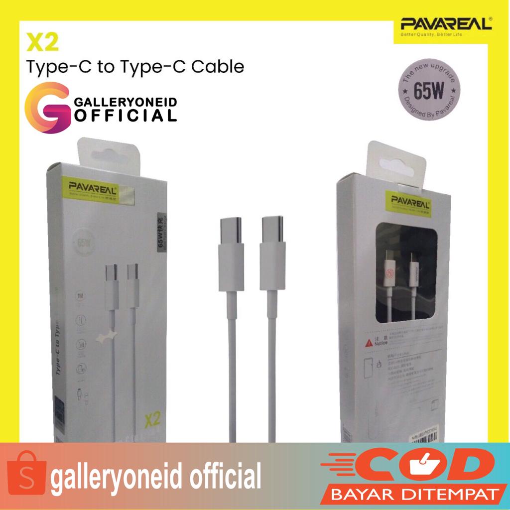 Kabel Data PAvareal PA-X2 Type C To Type C 65W PD QC 3.0 Fast Charging Aksesoris Handphone Hp GALLERYONE gallery one