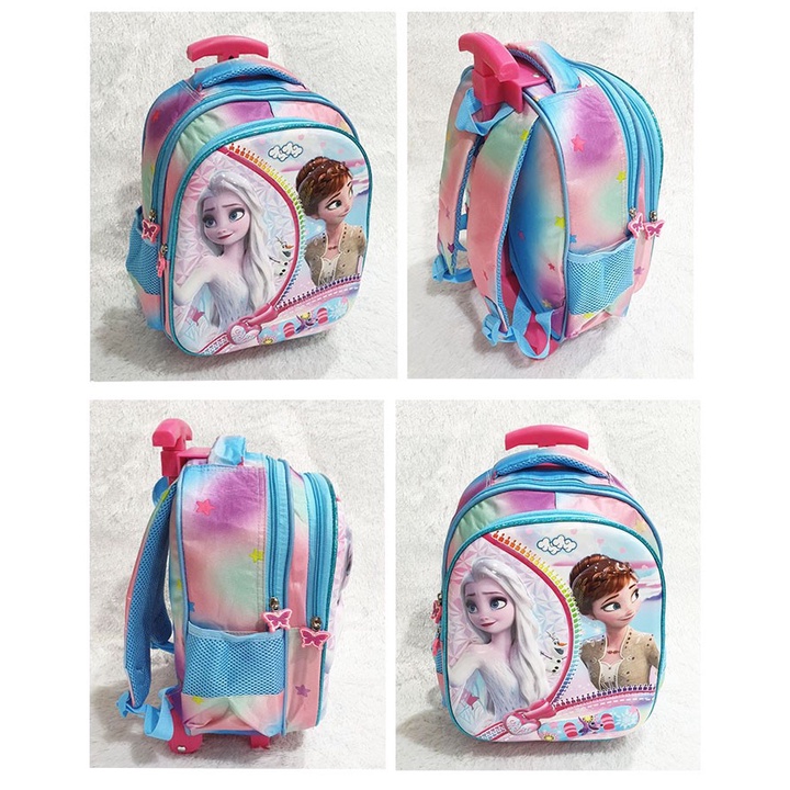Tas Troli Roda Anak Sekolah SD/TK/Tas Ransel Sekolah Anak Perempuan Terlaris Tas RODA Dorong Troley 