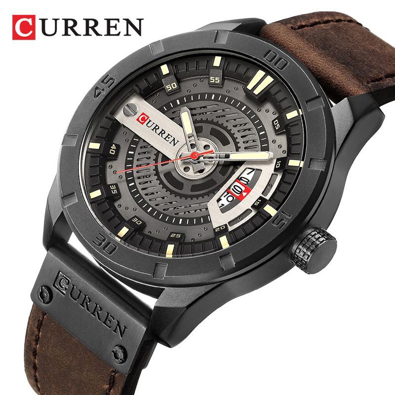 CURREN 8301 Jam Tangan Pria Analog Tali Kulit Chronograph Aktif WATCHKITE WKOS