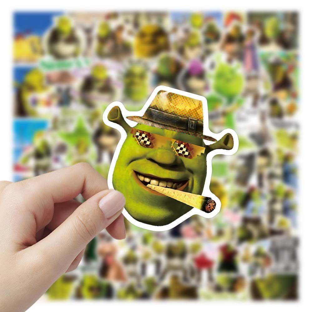 Lanfy Shrek Stiker Tahan Air Anak Hadiah Graffiti Stiker Alat Tulis Stiker Untuk Koper Laptop Fans Koleksi Hadiah Stiker Anime