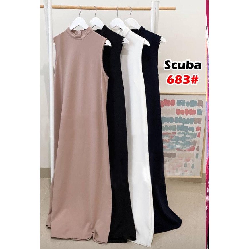 683#Scuba dress/dress wanita/pakaian wanita