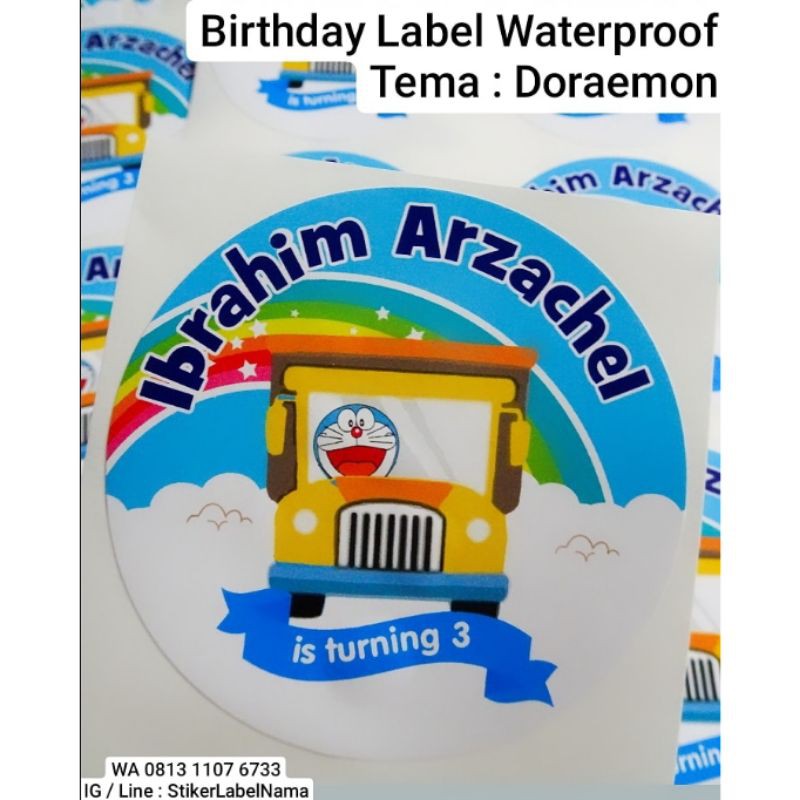 

DORAEMON STIKER ULANG TAHUN / LABEL ULANG TAHUN / CUSTOM STIKER / STIKER PARTY / STIKER WATERPROOF