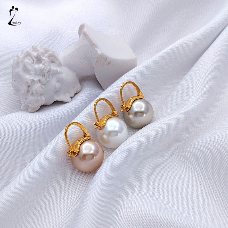 Anting Mutiara Besar Gaya Retro Korea Aksesoris Fashion  Z