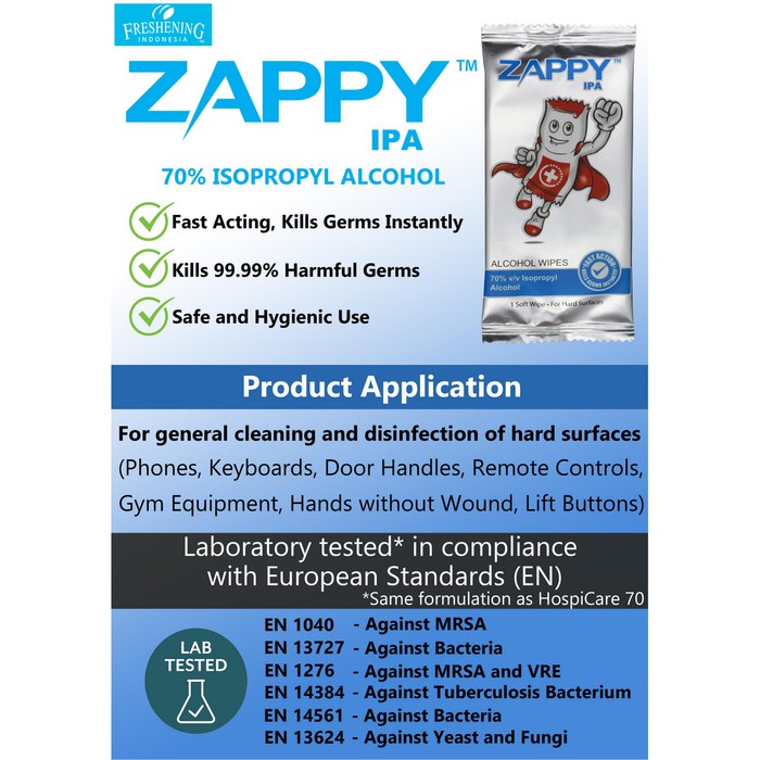 Spesial - Zappy Alcohol Wipes / Tissue Basah Desinfektan