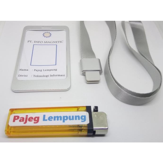 

[[COD]] Tanda Pengenal Name Tag ID Card Alumunium High Grade Vertical - SILVER SALE Kode 1173