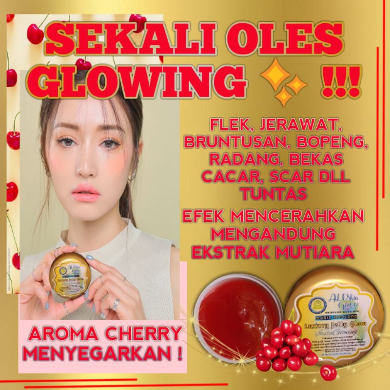 LUXURY ARBUTIN JELLY ALESKIN GLOW Skincare Glowing-Paket Perawatan Wajah Korea-Cream Glowing