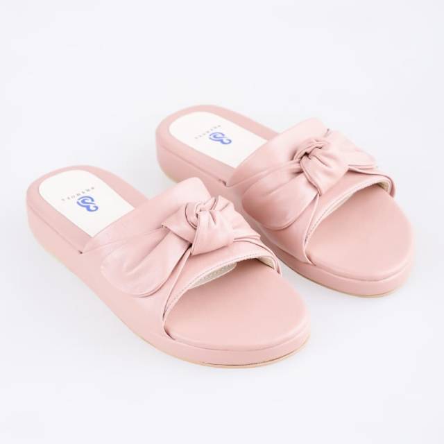 [SIAP KIRIM] BRShoes88 Pink Slip Sandal Flat Wanita