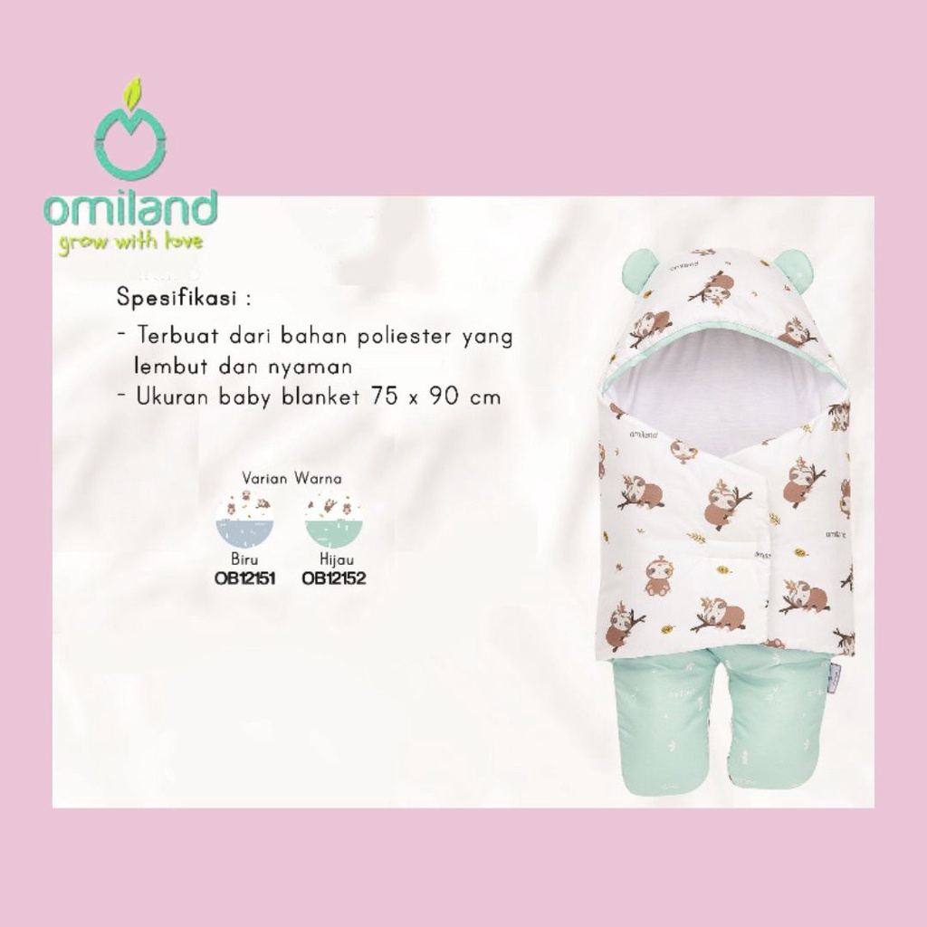 Omiland Baby Blanket Sloth Series / Selimut Bayi OB121512