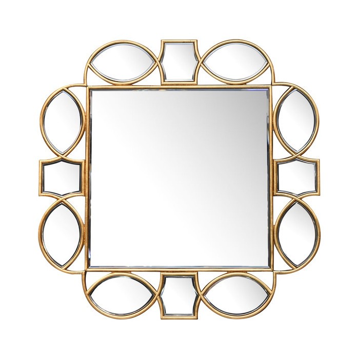 INFORMA - CERMIN DINDING - WALL MIRROR JA-17 80X80CM GOLD bn17