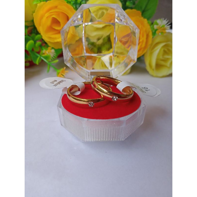 cincin titanium polos mata / cincin satuan/ cincin tunangan/ cincin stainless steel anti karat