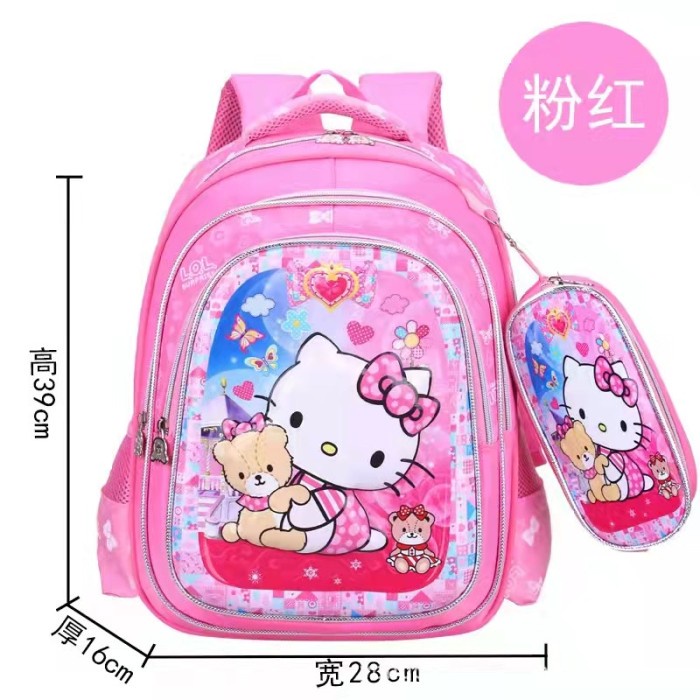 

[GRATIS ONGKIR] tas sekolah anak SD import hello Kitty karakter set tempat pensil TERJAMIN