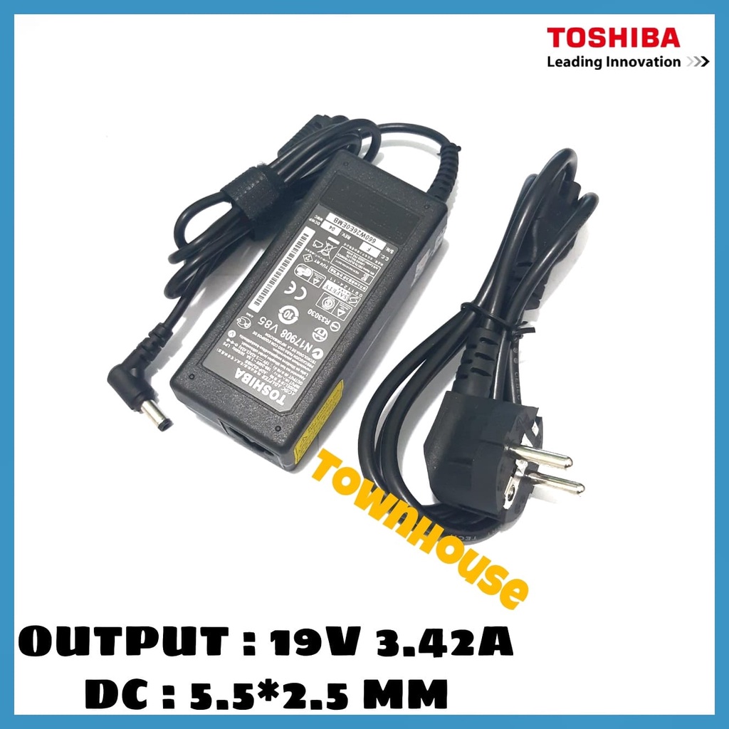 Adapter Charger fToshiba 19V 3.42A 65W l AC Adapter For Select Toshiba Models (PA3467E-1AC3)